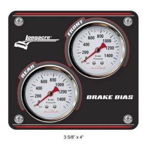 Longacre LON52-44124 - Mini Brake Balance Gauge Panel-Black Panel