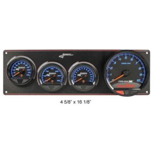 Longacre LON52-44574 - 3-Gauge Waterproof Tach O/P W/T F/P Stepper Motor Gauges
