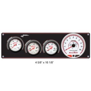 Longacre LON52-46907 - 3 Gauge Panel w/Tach-O/P W/T O/T-Black Panel