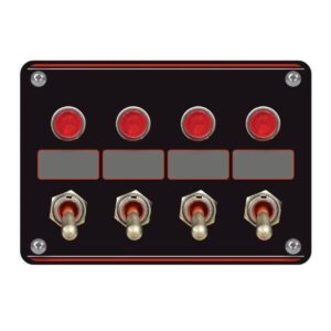 Longacre LON52-48865 - Elite Weatherproof 4 Switch Panel with Pilot Lights - Black Panel