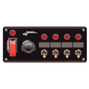 Longacre LON52-48869 - Elite Weatherproof Start Ignition Panel w/6 Accessory Switches - Black Panel
