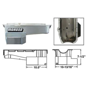 Moroso MOR21316 - 7-Qt Chevy S/B Pan - Drivers Side Dipstick