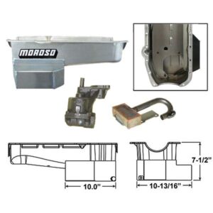 Moroso MOR21316-KIT - 7-Qt Chevy Pan Kit - Drivers Side Dipstick