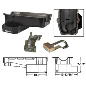Moroso MOR21317-KIT - 7-Qt Chevy Oil Pan Kit - Passengers Side Dipstick