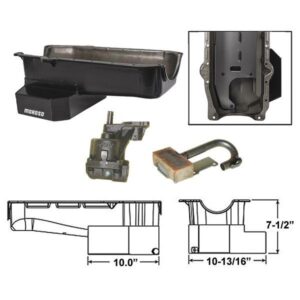 Moroso MOR21320-KIT - 7-Qt Chevy S/B Pan Kit 1-Piece Rear Main - R/H Dipstick