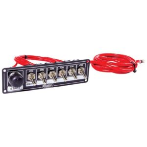 Quick Car QKC50-865 - Weatherproof Start Ignition Black Panel with 5 Accessory Switches
