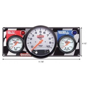 Quick Car QKC61-6031 - Standard O/P-W/T Gauge Panel - 5" Memory Tachometer