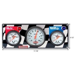 Quick Car QKC61-60313 - Standard O/P-W/T Gauge Panel - 3-3/8" Memory Tachometer