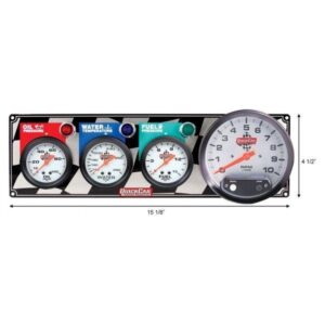 Quick Car QKC61-6042 - Standard O/P-W/T-F/P Gauge Panel - 5" Memory Tachometer