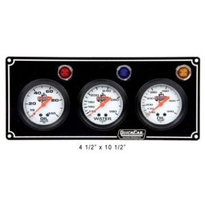 QuickCar QKC61-6711 - 3 Gauge Panel O/P W/T O/T - Black Panel