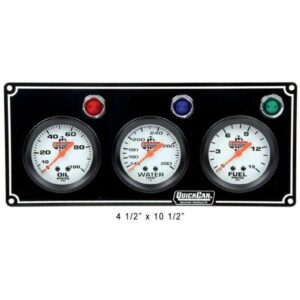 QuickCar QKC61-6712 - 3 Gauge Panel O/P W/T F/P - Black Panel
