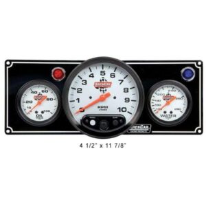 QuickCar QKC61-6731 - 2 Gauge Panel w/Tach-O/P W/T-Black Panel - 5" Memory Tachometer