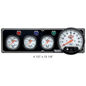 QuickCar QKC61-6742 - 3 Gauge Panel w/Tach-O/P W/T F/P-Black Panel - 5" Memory Tachometer